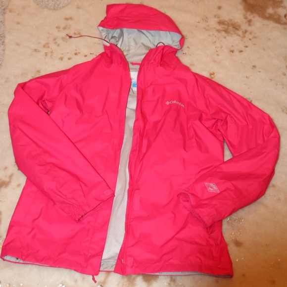 hot pink columbia rain jacket